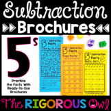 5s Subtraction Brochures - 5 Subtraction Facts Practice Di