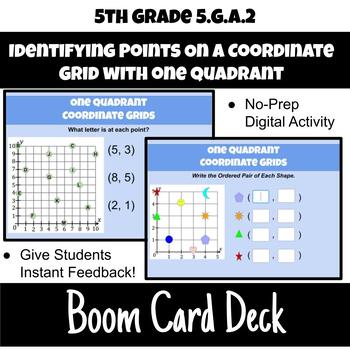 Preview of 5th/5.G.A.2 - Identifying Points on a Coordinate Grid - One Quadrant Boom Cards
