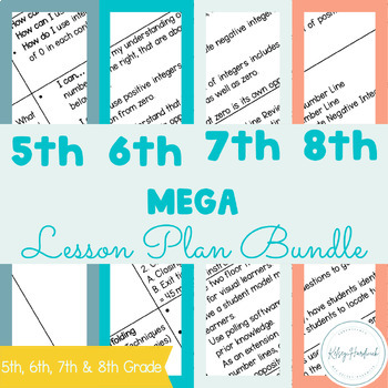Preview of 5th, 6th, 7th, & 8th Grade Math Lesson Plans {Growing} Mega Bundle