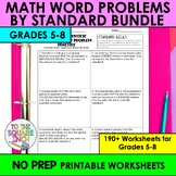 5th, 6th, 7th and 8th Grade Math Word Problems Worksheets