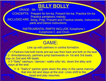 Preview of BILLY BOLLY ~ Prep/Pres/Prac Tim-ka with Inst.&Game~Smartboard