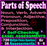 5th-6th Grade ELA. Parts of Speech Self-Checking EASEL ASS