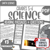 5th-6th Grade Earth Science Reading Comprehension Passages and Questions Bundle