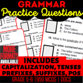 5th & 6th Grade Grammar Worksheets Review Bundle | Literacy Center Ideas | Docs