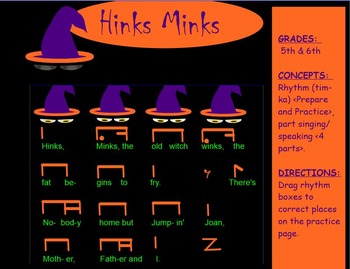 Preview of Hinks Minks ~ A Hallowe'en Speech Piece for 4 voices