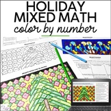 5th - 6th Grade Holiday Math Color by Number Print and Dig