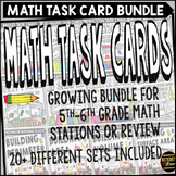5th - 6th Grade Math Task Cards Bundle for Math Centers Te