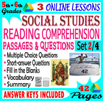 Preview of 5th-6th Grade Reading Comprehension Passages (Social Studies) Set 2/4 Fillable