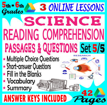 Preview of 5th-6th Grade Reading Comprehension Passages and Questions. Science - Set 5/5