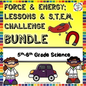 Preview of 5th Grade 6th Grade NGSS Science Curriculum Force & Energy Unit & STEM Challenge