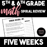 5th/6th Grade Spiral Review 5 Weeks TEKS 5.2, 5.3, 5.4, 5.5