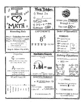 Preview of 5th-7th MATH Reference Notes PDF