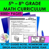 5th - 8th Grade Math Curriculum Bundle | No Prep Notes & Practice