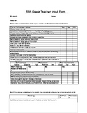 5th -8th grade Common Core IEP Teacher Input Forms