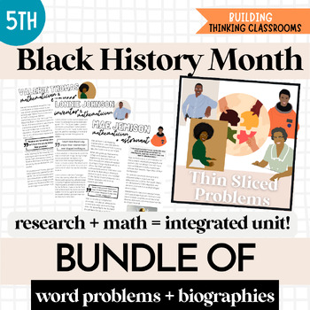 Preview of 5th Bundle: Black History Math Project with Problems + Biographies