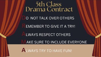 Preview of 5th Class Drama Contract