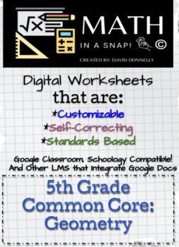 Preview of 5th - Common Core Geometry - Editable, Interactive & Instant Feedback