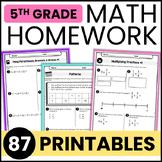 Printable Distance Learning for 5th Grade Math Homework