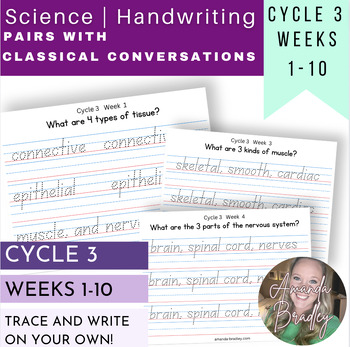 Preview of 5th Ed. Classical Conversations Handwriting Science Memory Work Weeks 1-10
