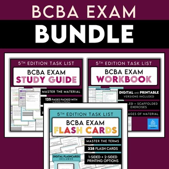 Preview of 5th Edition BCBA Exam Study Guide BUNDLE | Workbook + Study Guide + Flashcards