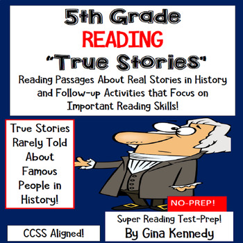 Preview of 5th Grade Reading Test-Prep Passages about True Stories in History