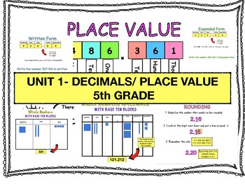 Decimal Place Value Chart 5th Grade