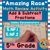 5th Gr. "Amazing Race" Math Review- Add & Subtract Fractio
