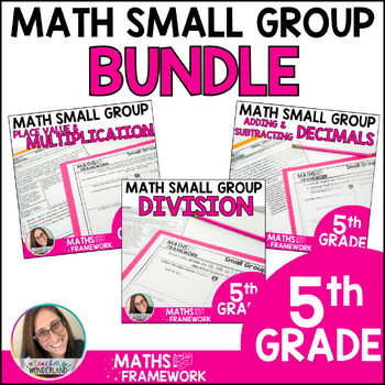 Preview of 5th Grade Small Group Lesson Plans BUNDLE - Math Work Mats - RTI Intervention