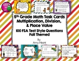 Multiplication, Division, & Place Value Task Cards 100 5th