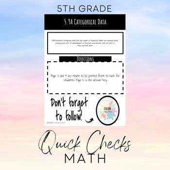 Preview of 5th Grade 5.9A Math Quick Checks/STAAR