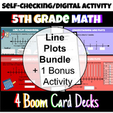 5th Grade Line Plots with Fractions Boom Card Bundle + FRE