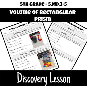 Preview of 5th Grade- 5.MD.3-5, Intro. to Volume Discovery Activity (Rectangular Prisms)