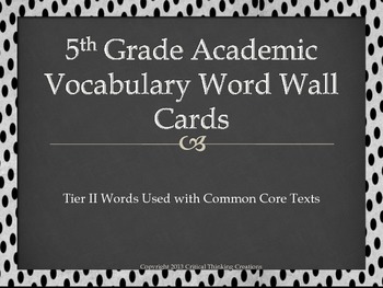 Preview of 5th Grade Academic Vocabulary Word Wall with Dot border