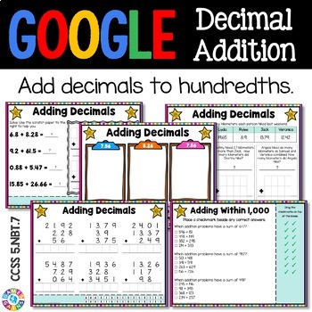5th Grade Adding Decimals Google Classroom Distance Learning 5.NBT.7