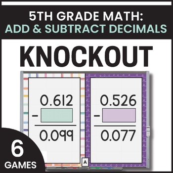 Preview of 5th Grade Adding & Subtracting Decimals Games - 5th Grade Math Games