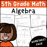 5th Grade Algebra Worksheet Pack | Math Activities