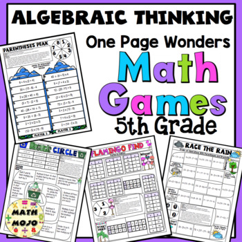 5th Grade Algebraic Thinking Math Games - One Page 5th Grade Math ...