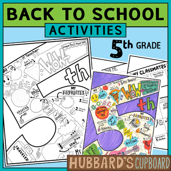 Preview of 5th Grade All About Me Back to School Activity - Book Worksheet Bulletin Board