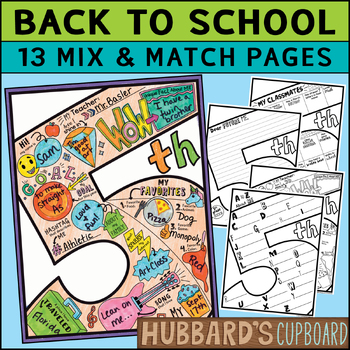 5th Grade All About Me Poster Worksheet First Week Day Back to School ...