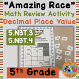 5th Grade "Amazing Race" Math Review Activity- Decimal Pla
