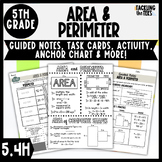 5th Grade Area & Perimeter Activities: Notes, Activity, Ta
