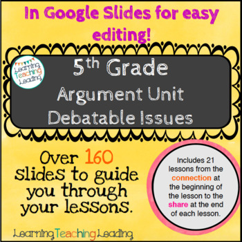 Preview of 5th Grade Argument Unit Distance Learning