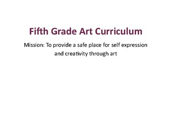 Preview of 5th Grade Art Curriculum Map (16 maps)