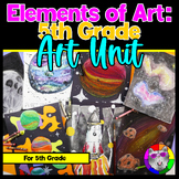5th Grade Art Lessons, Elements of Art Unit and Space Art 
