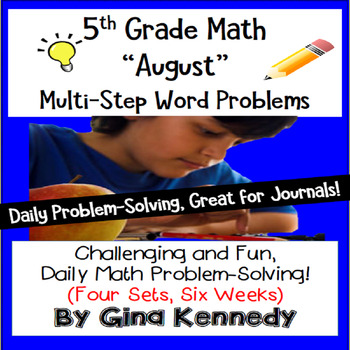 Preview of Daily Problem Solving for 5th Grade: August Word Problems (Multi-Step)