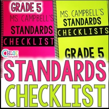 Preview of 5th Grade BEST Standards Math, ELA, Science, SS - Standards Checklist BUNDLE