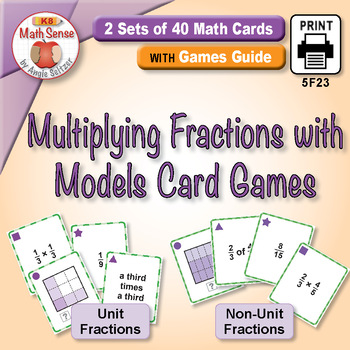 Preview of Multiplying Fractions Using Area Models 5th Grade Math Sense | 2 Game Sets 5F23
