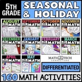5th Grade Seasonal & Holiday Math Review Centers, Games, M