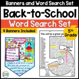 5th Grade Back-to-School Activities Word Search and Banner