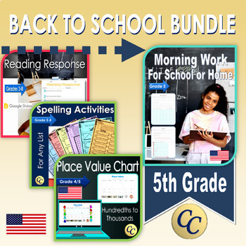Preview of 5th Grade Back to School Bundle Digital or Print